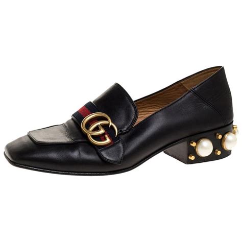 gucci loafers pearl|gucci loafers with heel.